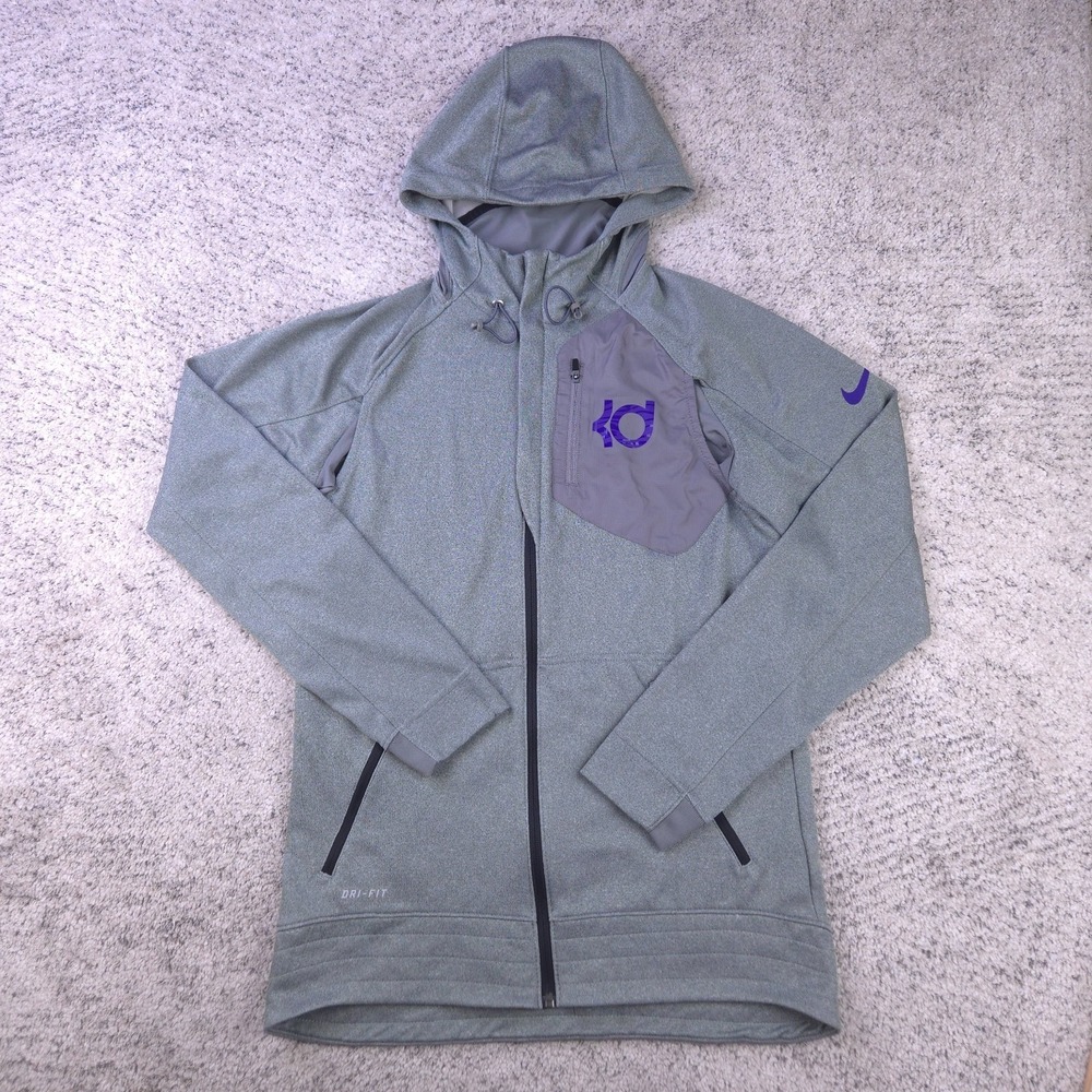 Nike KD Track Jacket Mens Small Hooded Full Zip Kevin Durant Gray‎ Purple EUC